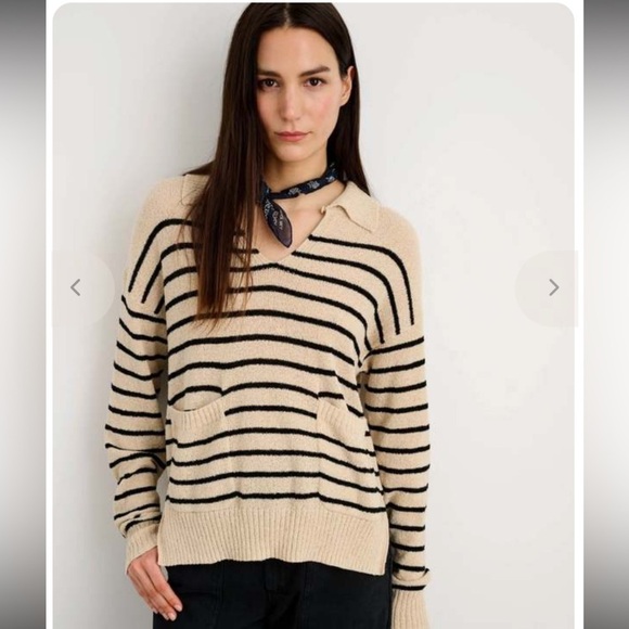 Alex Mill Sweaters - Alex Mill Alice Popover Sweater in Beige Black Stripe